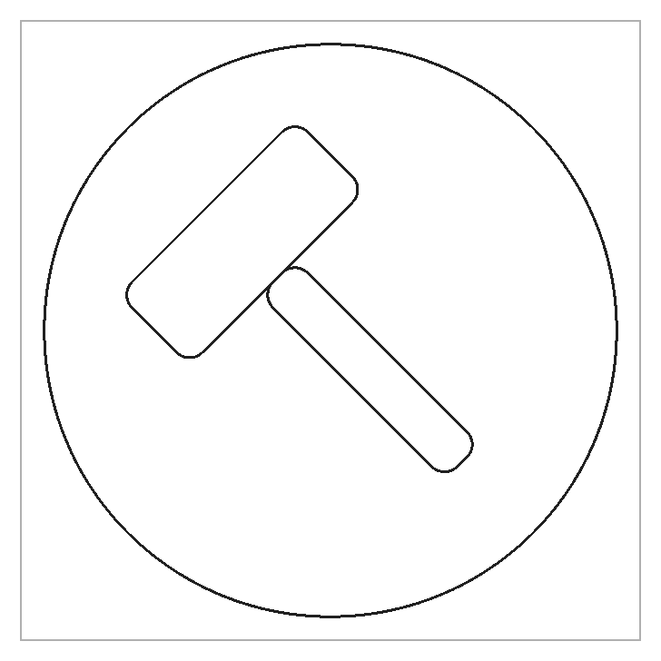 Steel plate engraved with a vector drawing